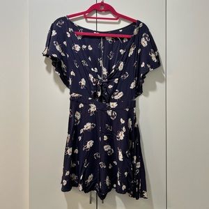 Floral Blue Dress with White Flowers from Kimchi Blue